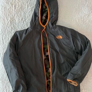 The North Face Men's Charcoal Jacket with Orange Accents